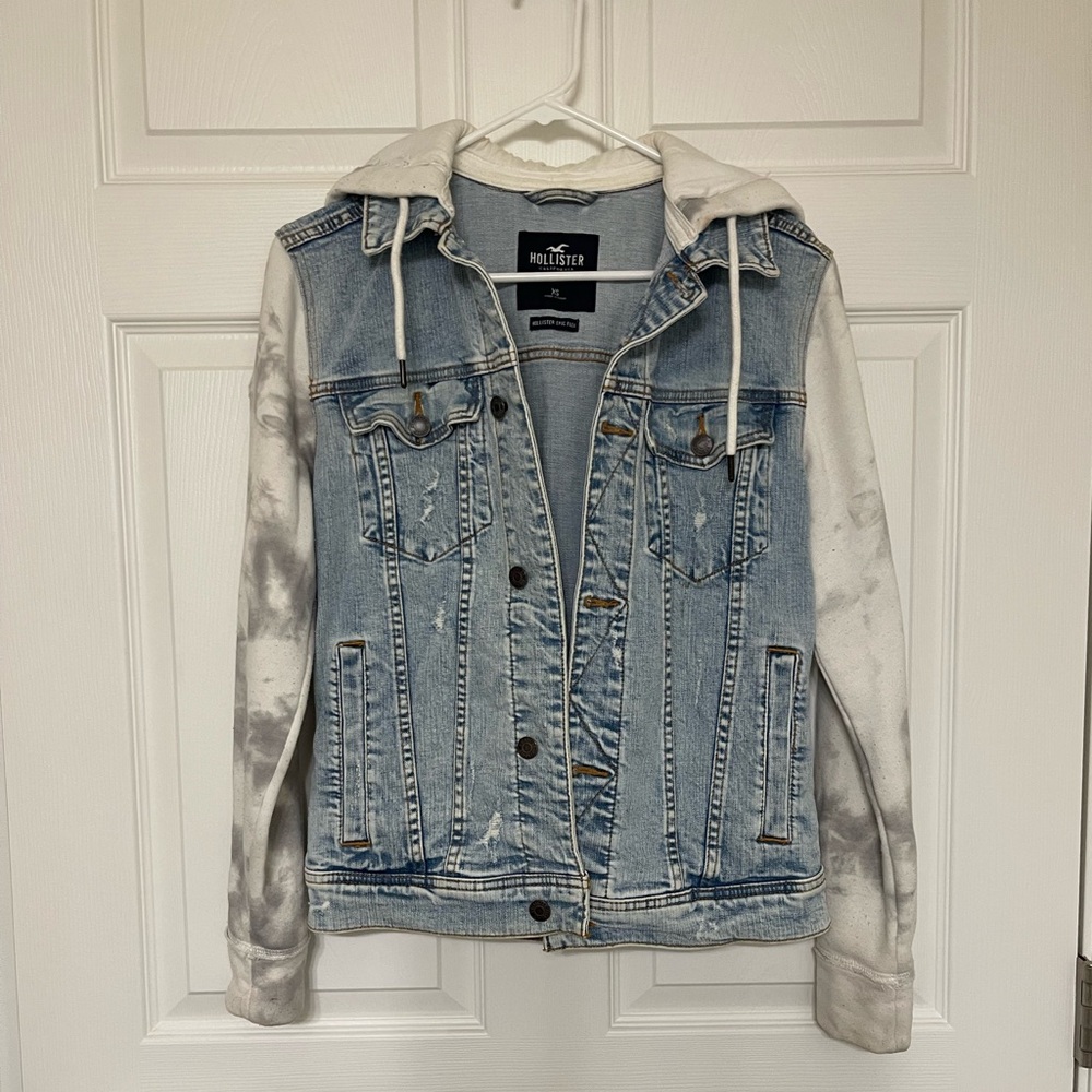 Hollister Distressed Denim Jacket - Size XS